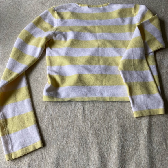 Theory cropped yellow white striped thin sweater - Picture 7 of 8